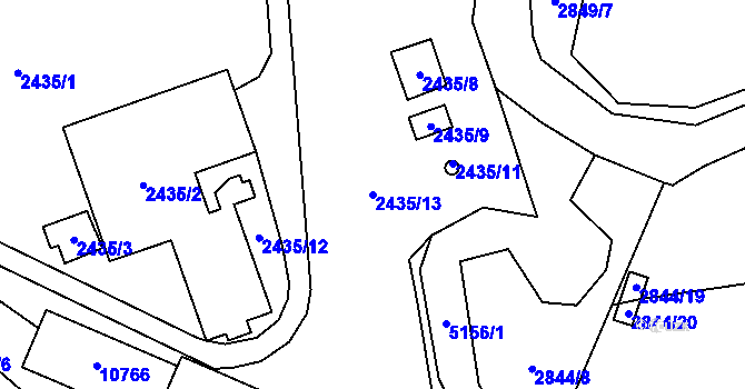 Parcela st. 2435/13 v KÚ Vysoké Mýto, Katastrální mapa