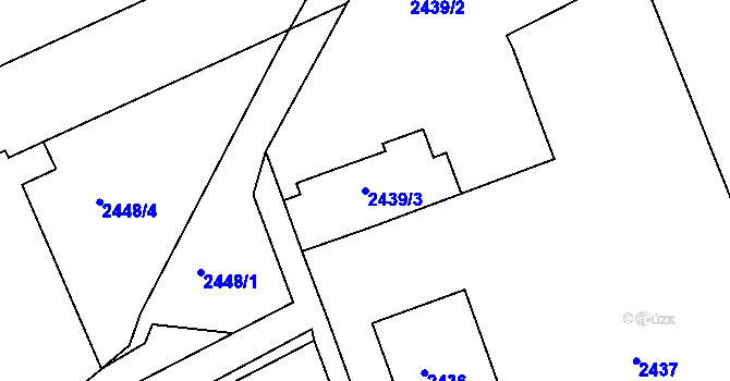 Parcela st. 2439/3 v KÚ Vysoké Mýto, Katastrální mapa