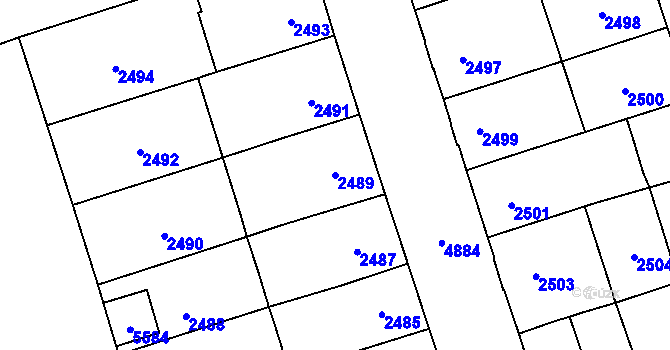 Parcela st. 2489 v KÚ Vysoké Mýto, Katastrální mapa
