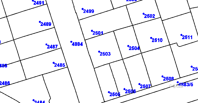 Parcela st. 2503 v KÚ Vysoké Mýto, Katastrální mapa