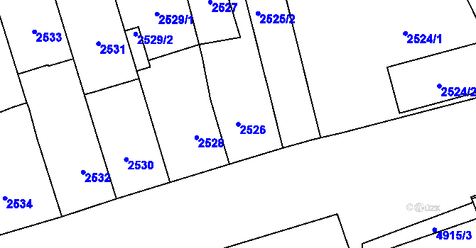 Parcela st. 2526 v KÚ Vysoké Mýto, Katastrální mapa