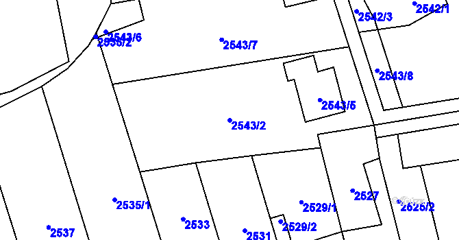 Parcela st. 2543/2 v KÚ Vysoké Mýto, Katastrální mapa