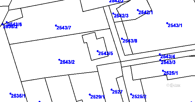 Parcela st. 2543/5 v KÚ Vysoké Mýto, Katastrální mapa