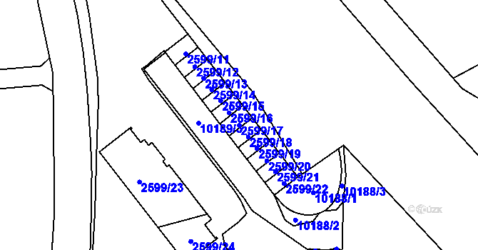 Parcela st. 2599/17 v KÚ Vysoké Mýto, Katastrální mapa