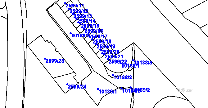 Parcela st. 2599/21 v KÚ Vysoké Mýto, Katastrální mapa