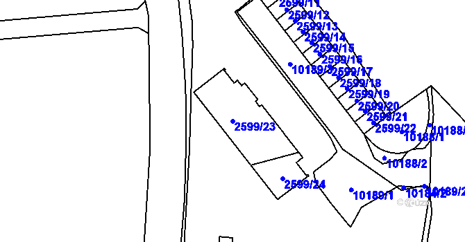 Parcela st. 2599/23 v KÚ Vysoké Mýto, Katastrální mapa