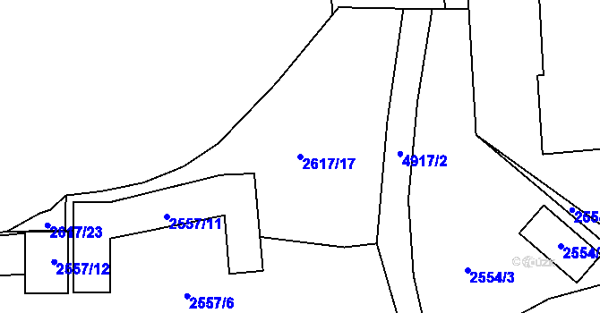 Parcela st. 2617/17 v KÚ Vysoké Mýto, Katastrální mapa