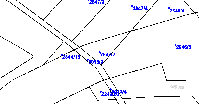 Parcela st. 2847/2 v KÚ Vysoké Mýto, Katastrální mapa