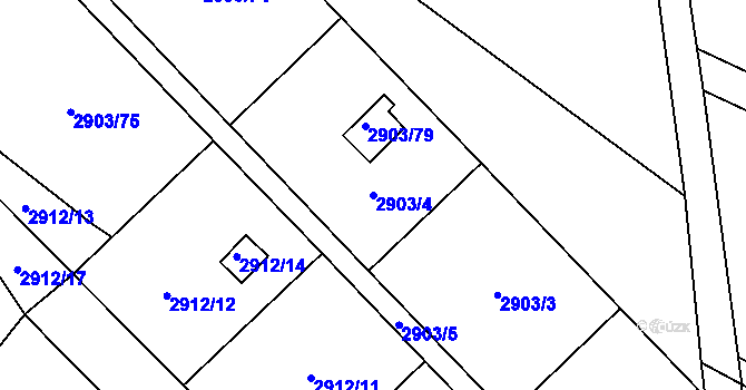 Parcela st. 2903/4 v KÚ Vysoké Mýto, Katastrální mapa