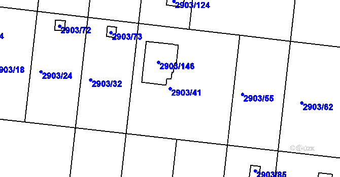 Parcela st. 2903/41 v KÚ Vysoké Mýto, Katastrální mapa