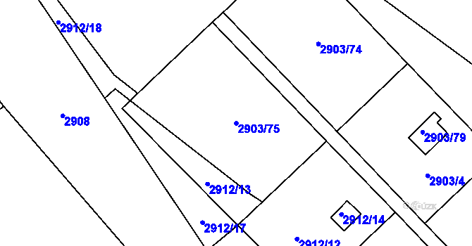 Parcela st. 2903/75 v KÚ Vysoké Mýto, Katastrální mapa