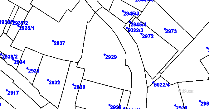 Parcela st. 2929 v KÚ Vysoké Mýto, Katastrální mapa