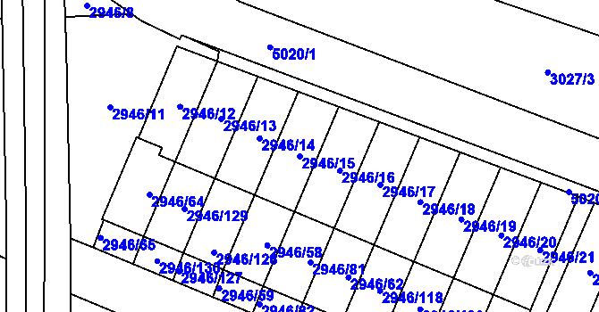 Parcela st. 2946/15 v KÚ Vysoké Mýto, Katastrální mapa