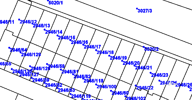 Parcela st. 2946/18 v KÚ Vysoké Mýto, Katastrální mapa