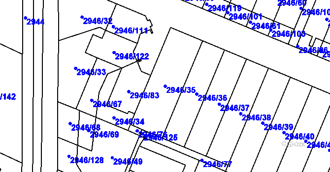 Parcela st. 2946/35 v KÚ Vysoké Mýto, Katastrální mapa