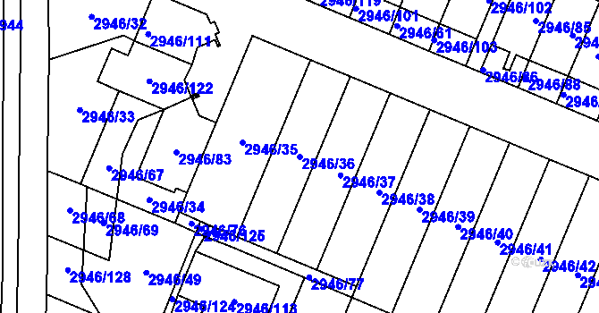 Parcela st. 2946/36 v KÚ Vysoké Mýto, Katastrální mapa