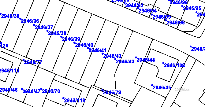 Parcela st. 2946/42 v KÚ Vysoké Mýto, Katastrální mapa