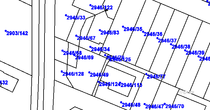 Parcela st. 2946/76 v KÚ Vysoké Mýto, Katastrální mapa