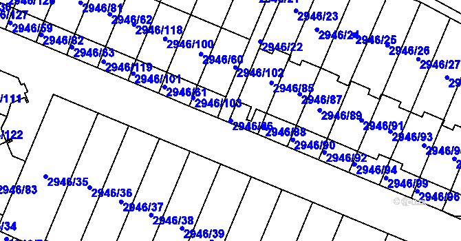Parcela st. 2946/86 v KÚ Vysoké Mýto, Katastrální mapa