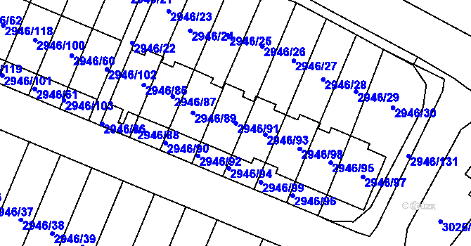 Parcela st. 2946/91 v KÚ Vysoké Mýto, Katastrální mapa