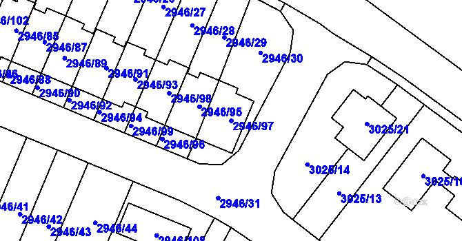 Parcela st. 2946/97 v KÚ Vysoké Mýto, Katastrální mapa