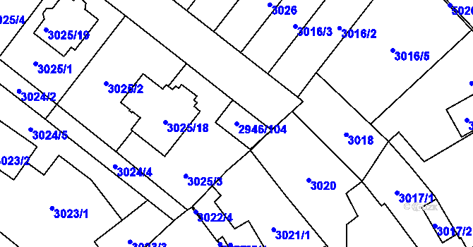 Parcela st. 2946/104 v KÚ Vysoké Mýto, Katastrální mapa