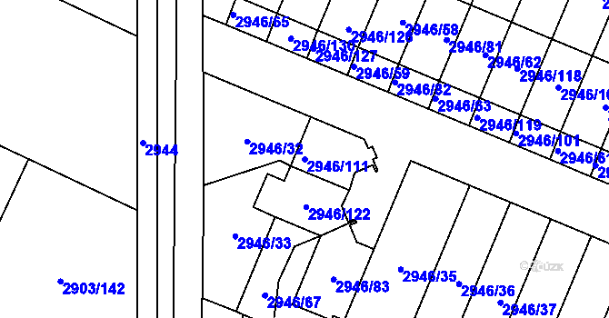 Parcela st. 2946/111 v KÚ Vysoké Mýto, Katastrální mapa