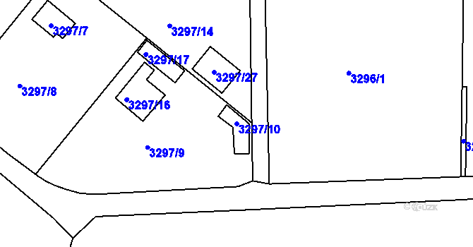 Parcela st. 3297/10 v KÚ Vysoké Mýto, Katastrální mapa