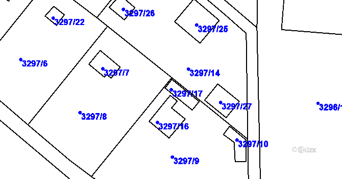 Parcela st. 3297/17 v KÚ Vysoké Mýto, Katastrální mapa