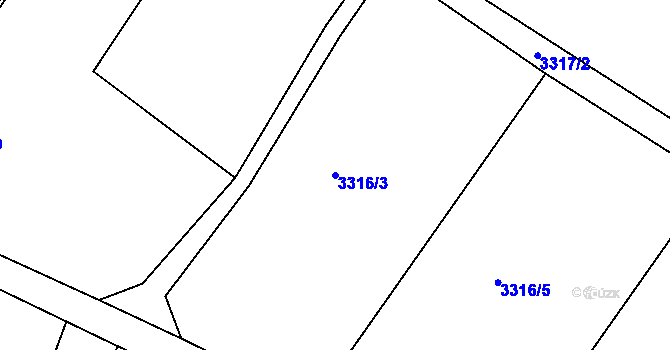 Parcela st. 3316/3 v KÚ Vysoké Mýto, Katastrální mapa