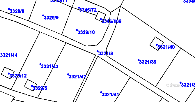 Parcela st. 3321/8 v KÚ Vysoké Mýto, Katastrální mapa