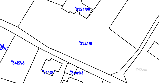 Parcela st. 3321/9 v KÚ Vysoké Mýto, Katastrální mapa