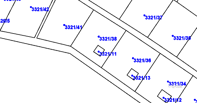 Parcela st. 3321/11 v KÚ Vysoké Mýto, Katastrální mapa