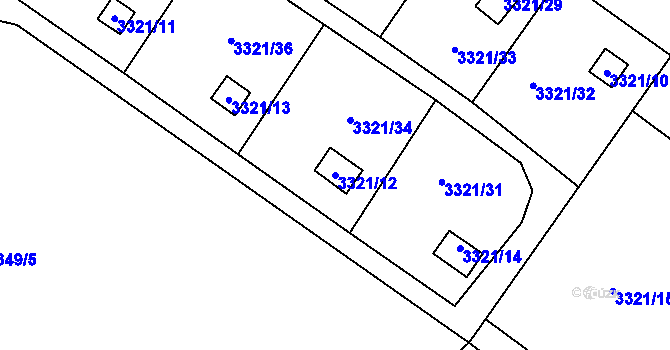 Parcela st. 3321/12 v KÚ Vysoké Mýto, Katastrální mapa