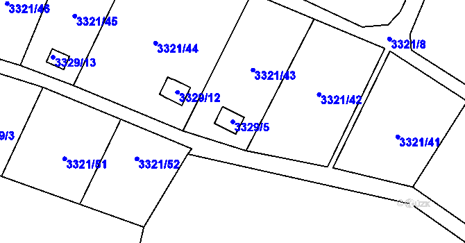 Parcela st. 3329/5 v KÚ Vysoké Mýto, Katastrální mapa