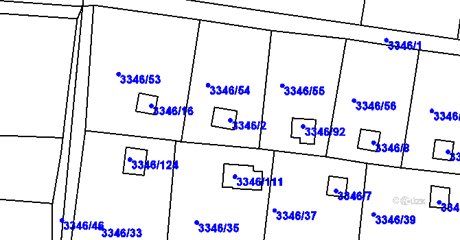 Parcela st. 3346/2 v KÚ Vysoké Mýto, Katastrální mapa