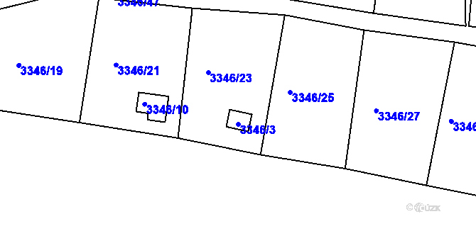 Parcela st. 3346/3 v KÚ Vysoké Mýto, Katastrální mapa