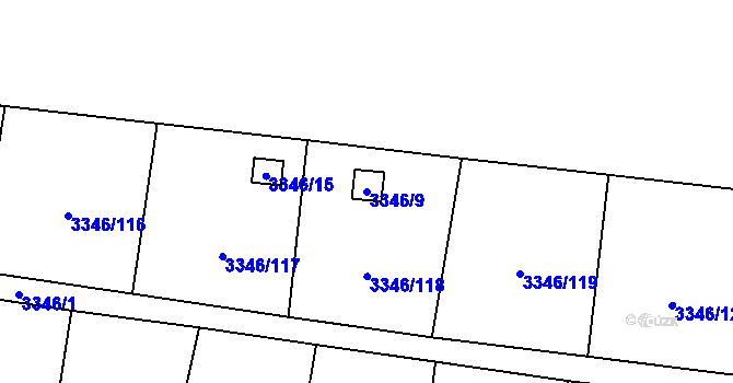 Parcela st. 3346/9 v KÚ Vysoké Mýto, Katastrální mapa