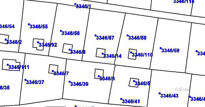Parcela st. 3346/14 v KÚ Vysoké Mýto, Katastrální mapa