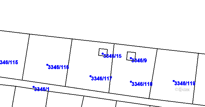 Parcela st. 3346/15 v KÚ Vysoké Mýto, Katastrální mapa