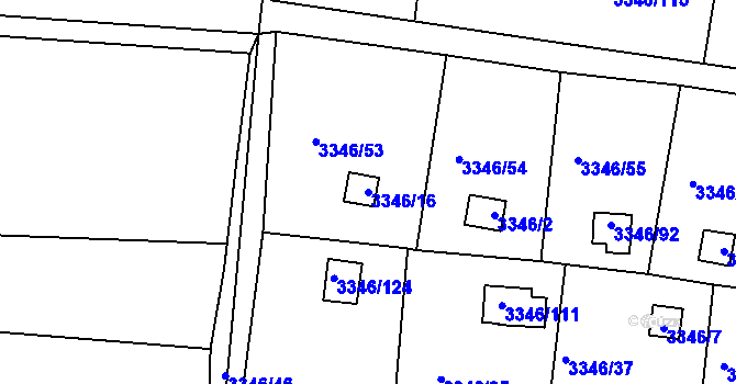 Parcela st. 3346/16 v KÚ Vysoké Mýto, Katastrální mapa