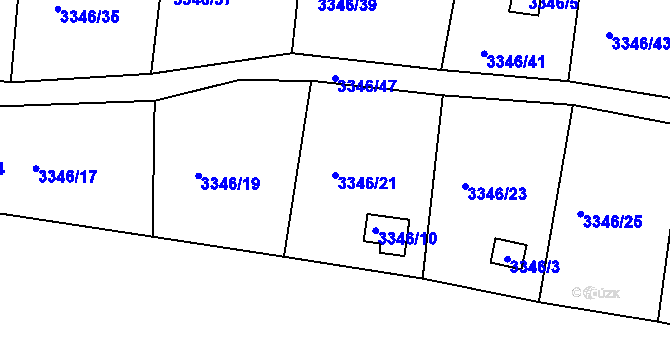 Parcela st. 3346/21 v KÚ Vysoké Mýto, Katastrální mapa