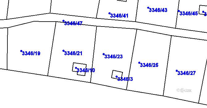 Parcela st. 3346/23 v KÚ Vysoké Mýto, Katastrální mapa