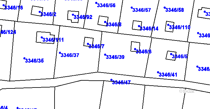 Parcela st. 3346/39 v KÚ Vysoké Mýto, Katastrální mapa