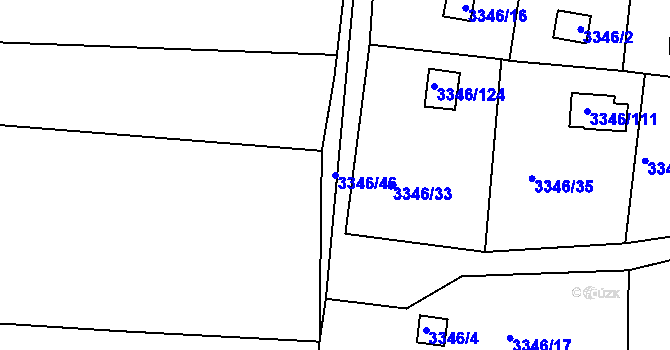 Parcela st. 3346/46 v KÚ Vysoké Mýto, Katastrální mapa