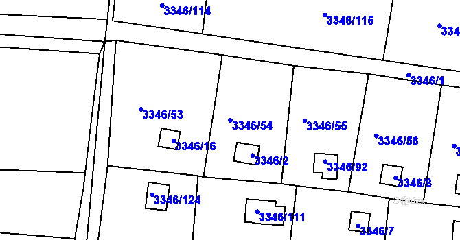 Parcela st. 3346/54 v KÚ Vysoké Mýto, Katastrální mapa