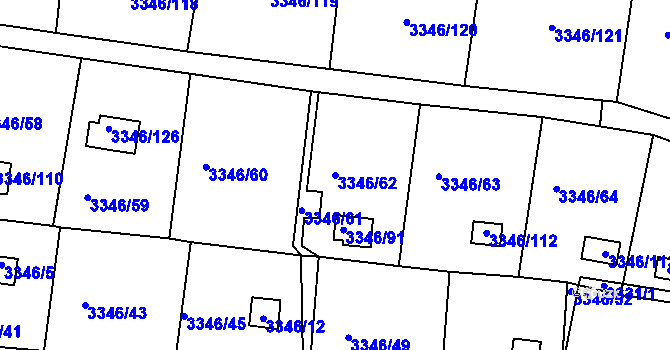 Parcela st. 3346/62 v KÚ Vysoké Mýto, Katastrální mapa