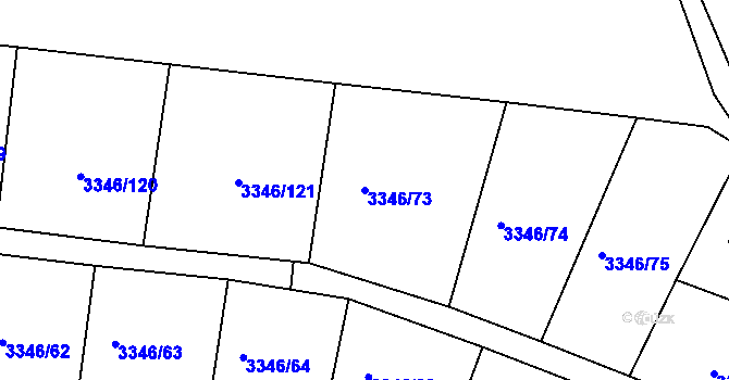 Parcela st. 3346/73 v KÚ Vysoké Mýto, Katastrální mapa