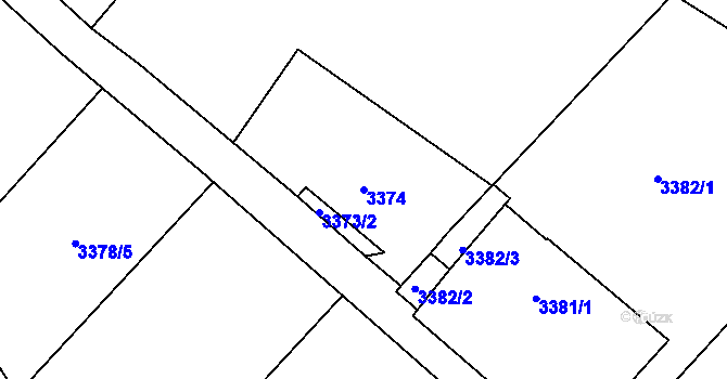 Parcela st. 3374 v KÚ Vysoké Mýto, Katastrální mapa