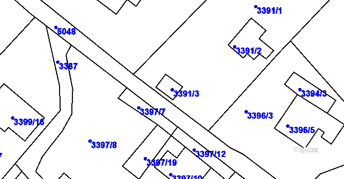 Parcela st. 3391/3 v KÚ Vysoké Mýto, Katastrální mapa